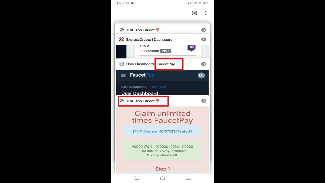 NO TIMER FAUCET | Claim .111Trx. at 0 min #faucetpay #cryptocurrency #trx