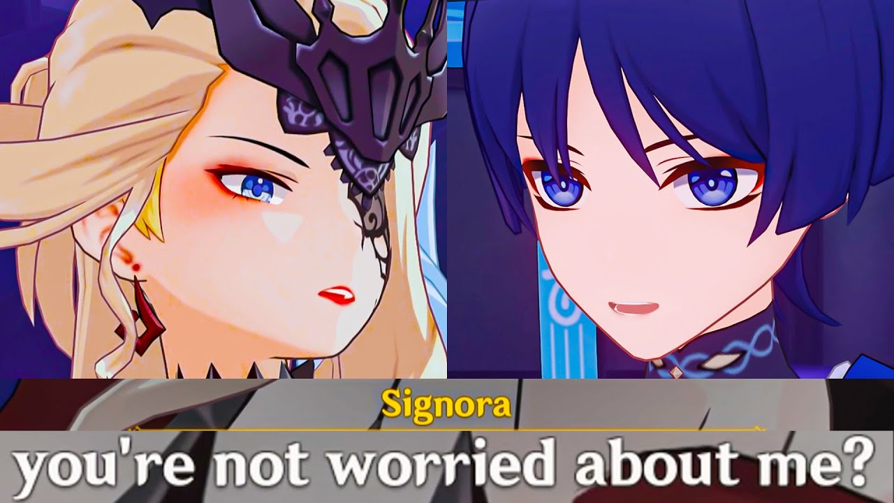 WANDERER Meets SIGNORA Cutscene Genshin Impact 3.3 Archon Quest | SCARAMOUCHE Inversion of Genesis