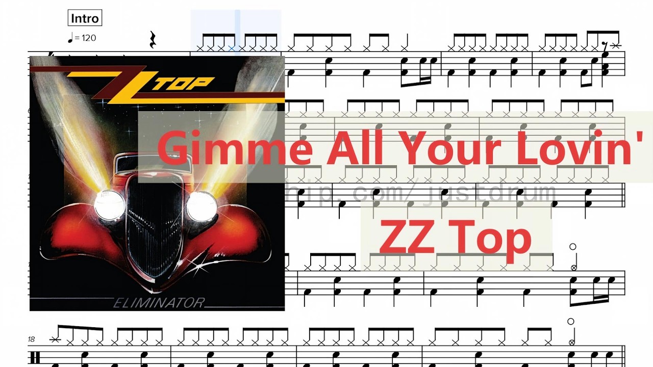 ZZ Top - Gimme All Your Lovin' | Drum Sheet Music (120 BPM / Beginner Friendly)