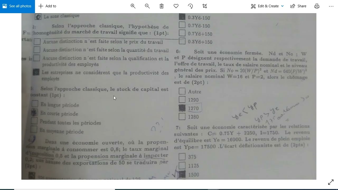 Correction examen entier de MEKNES MACRO S2