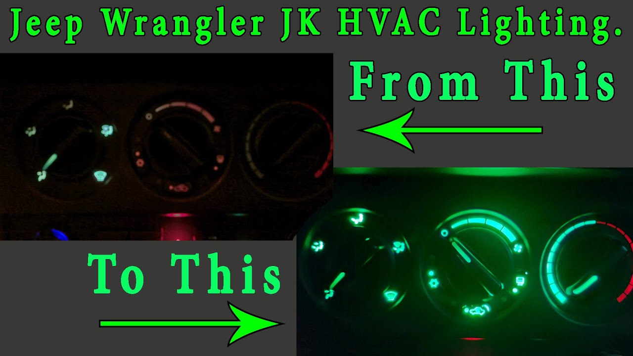 Adding LED Backlights to a 2007 Jeep Wrangler JK AC/Heater Climate Control Panel.