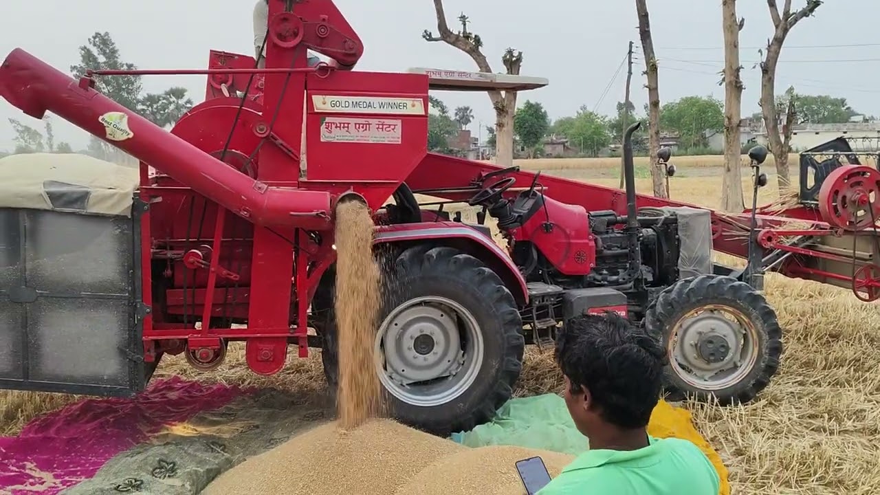 सोनू ट्रैक्टर कंबाइन से गेंहू गिराया 9-4-2025