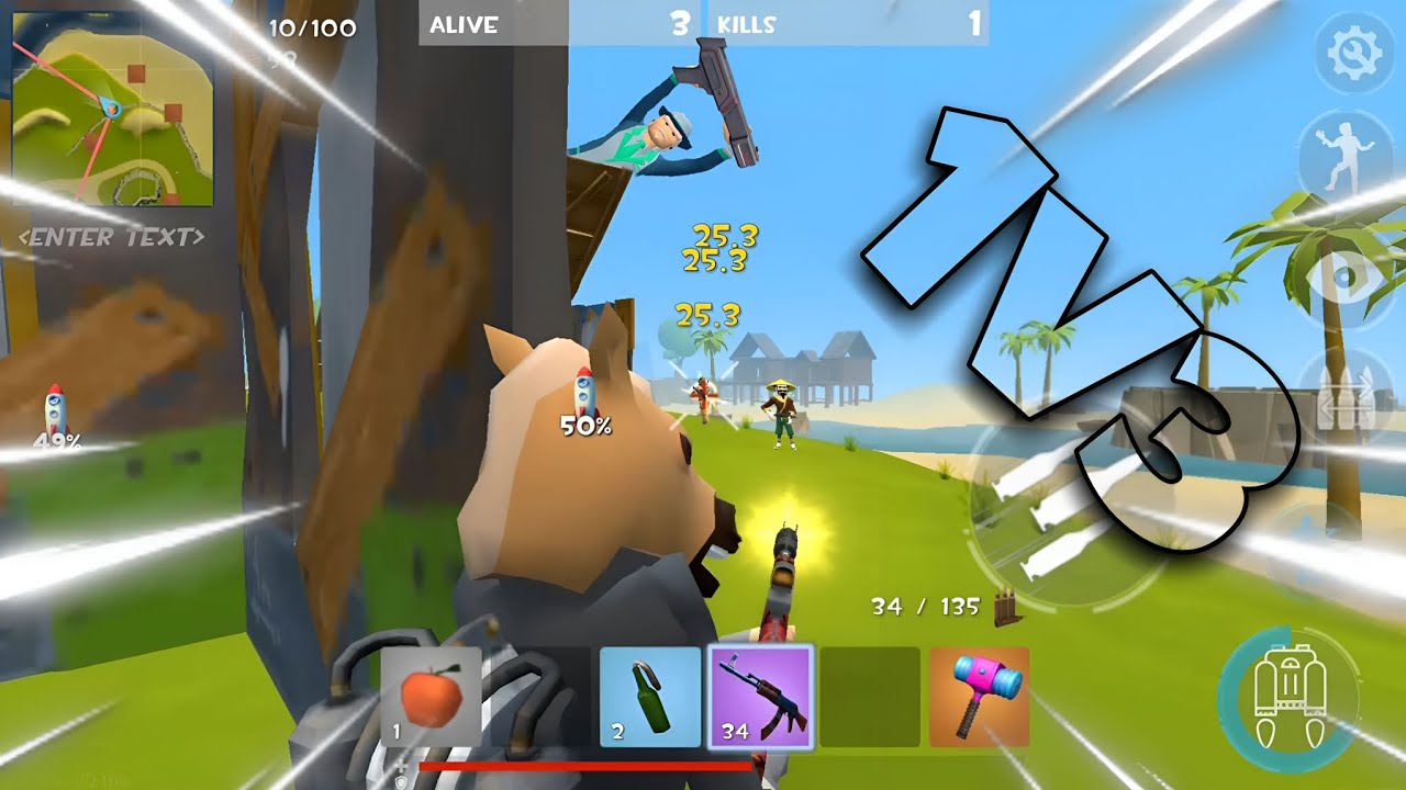 Rocket Royale- Crazy 1v3 Battle