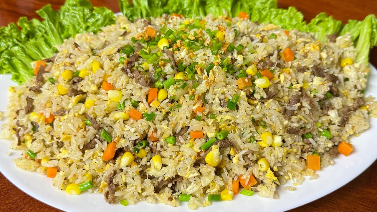 របៀប ឆាបាយសាច់គោ || How to make Beef Fried Rice
