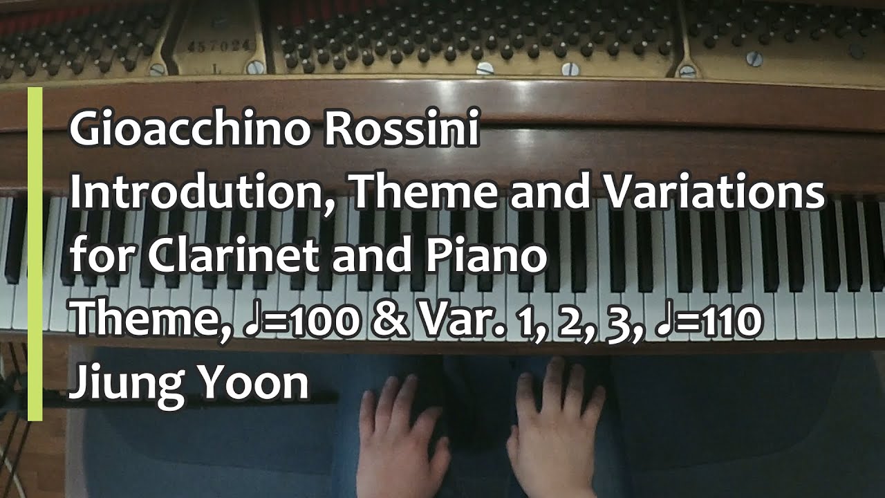 Piano Part- Rossini, Introduction, Theme and Variations for Clarinet, Theme(100) & Var. 1, 2, 3(110)