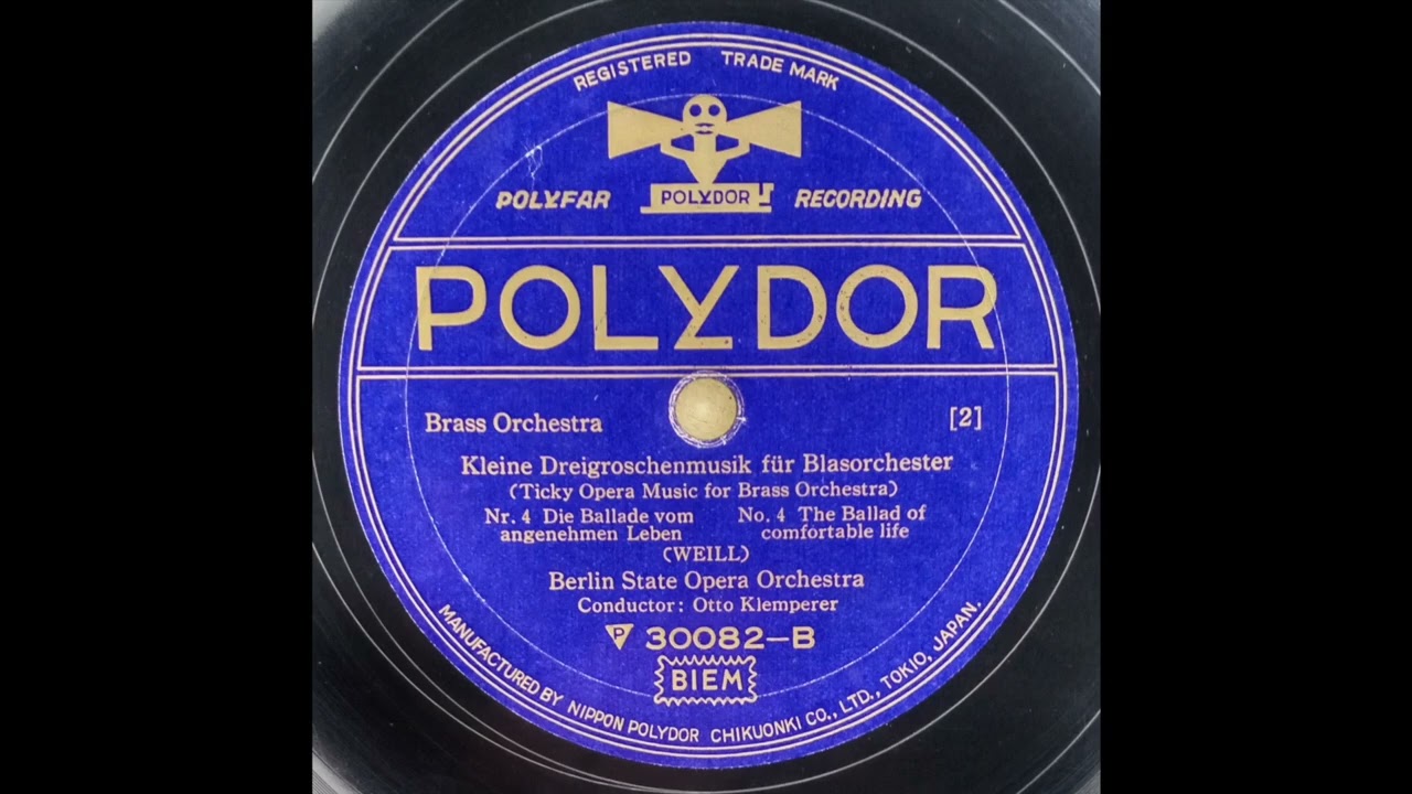 Otto Klemperer - Kleine Dreigroschenmusik (Kurt Weill) 1931