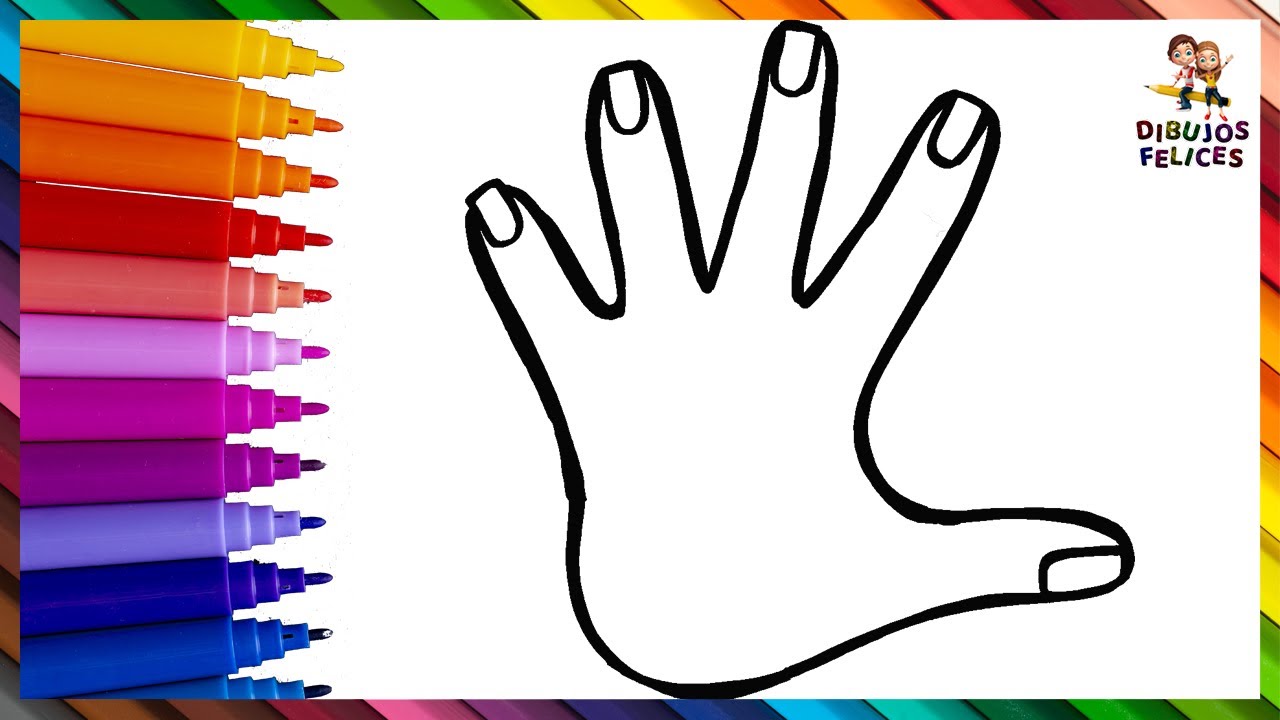 Dibuja y Colorea Una Mano Arcoiris 🖐️🌈 Dibujos Para Ni&ntilde;os