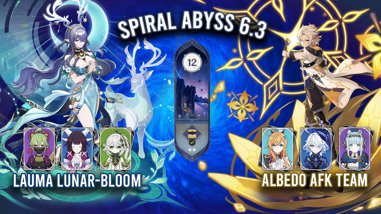 Spiral Abyss 6.3 - C0 Lauma Lunar-Bloom & C6 Albedo AFK Team | Genshin Impact