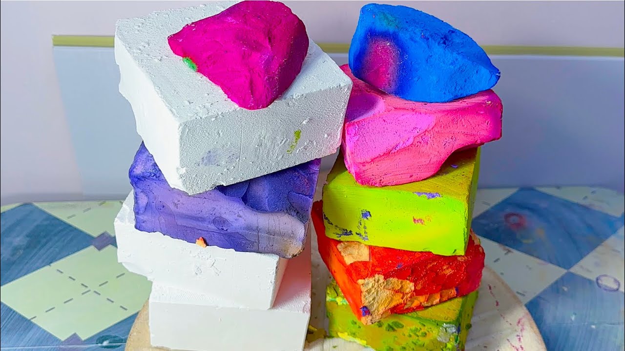 Side View: Crispy Gym Chalk Crushing ~ Stress Relief ~ ASMR