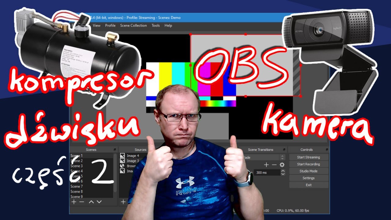 🎬👉Poradnik OBS🎤kompresor dźwięku i kamerka - ustawienia, sceny