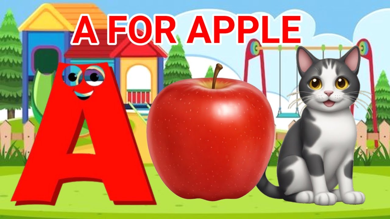 A for Apple 🍎 B for Ball | English Alphabet for kids learning, rhymes 