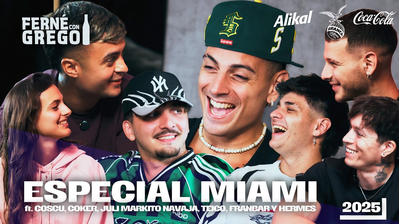 COSCU, COKER, JULI, MARKITO NAVAJA, TEICO, FRANBAR Y HERMES EN FERNÉ CON GREGO | Especial Miami