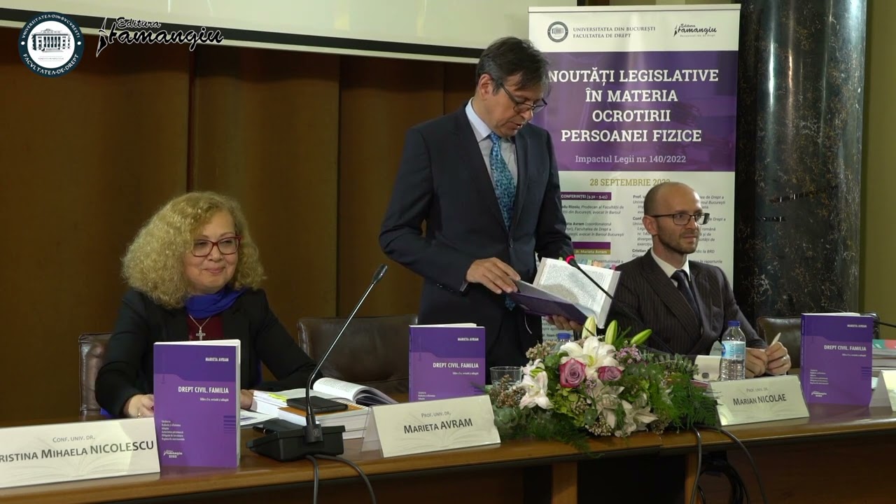 Marieta Avram - lansarea cărții DREPT CIVIL. FAMILIA (ed. a III-a)