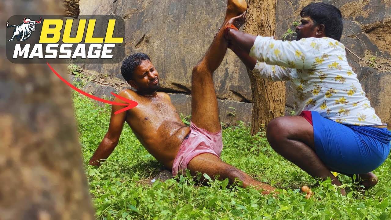 🔱Hogenakkal Big Bull 🔥Massager | Natural🍀🐝 Grass Sit 💆🏻‍♂️Massage | Saturday🪐 Massage #relax #asmr