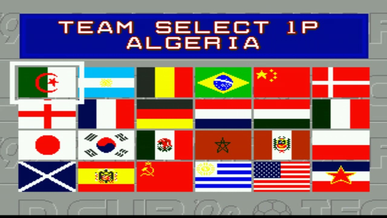 Tecmo World Cup 92, 93. Team Select _Music_
