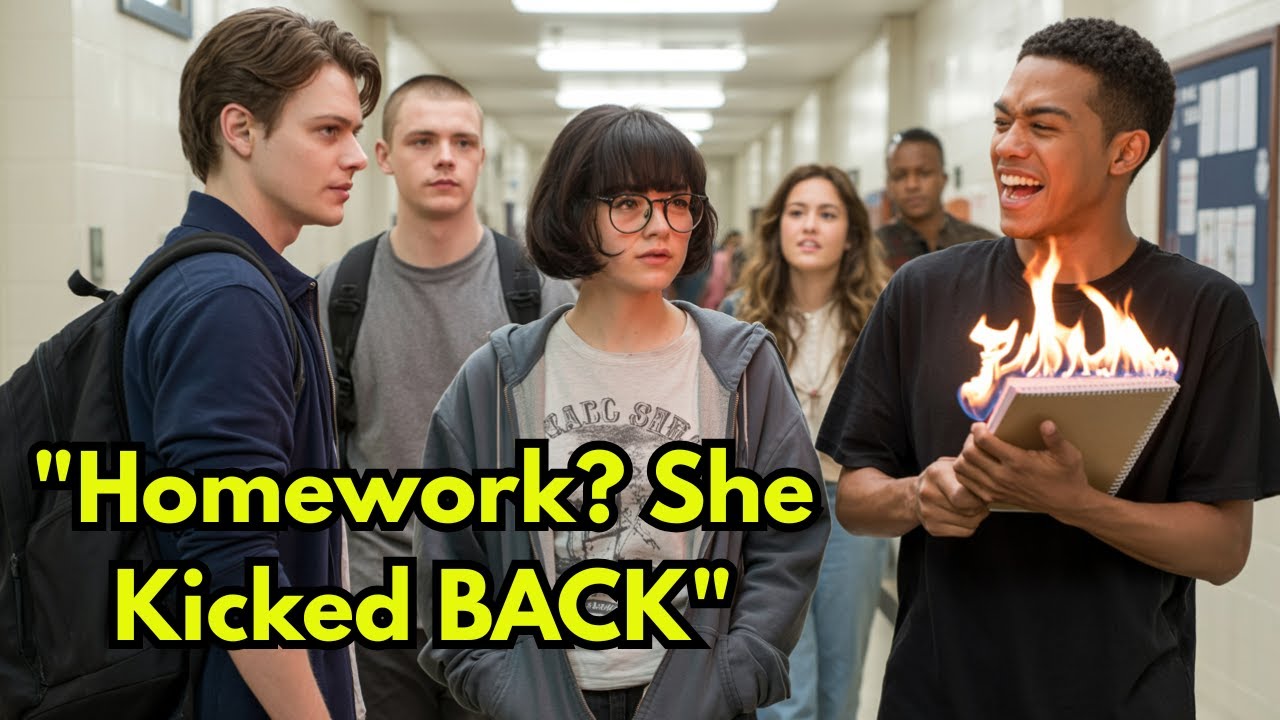BULLIES BURN the POOR GIRL'S HOMEWORK &mdash; BIG MISTAKE... SHE WAS A BRUTAL FIGHTER!