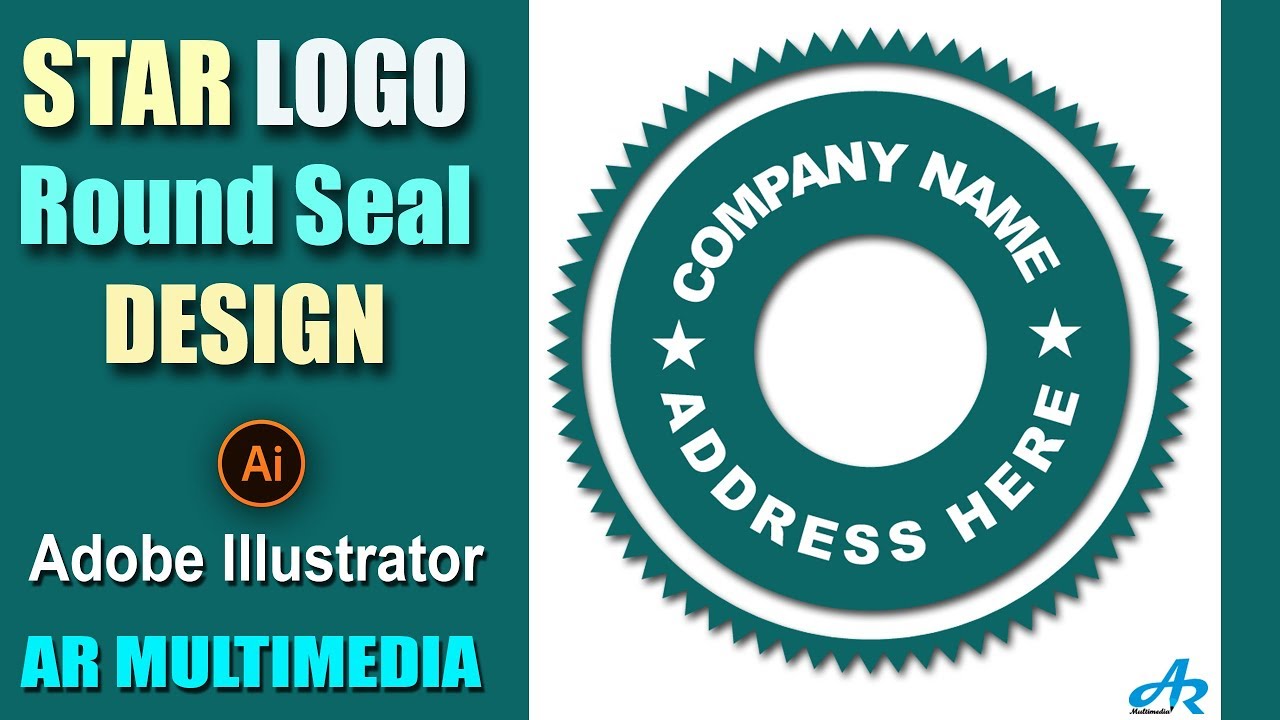 Adobe Illustrator Tutorial: Professional Retro Star Logo| Rubber Stamp seal| Star Logo Design AI