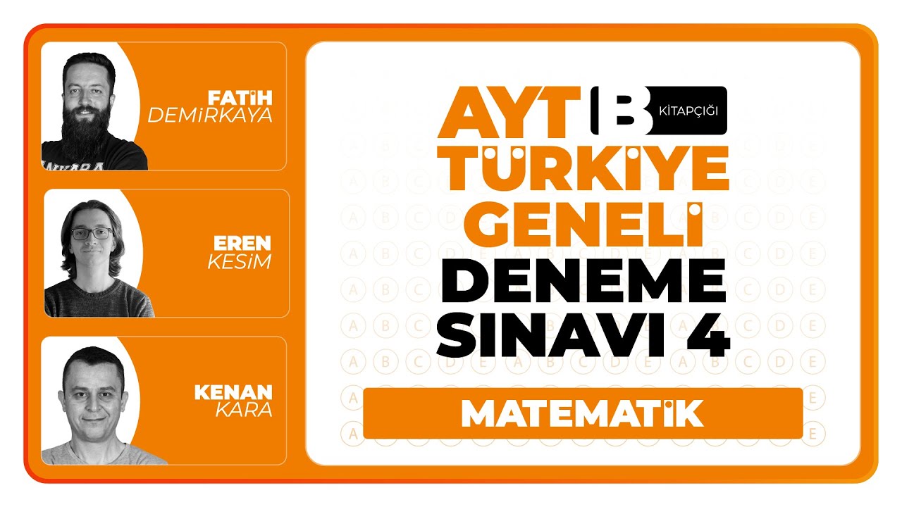 3D Türkiye Geneli Deneme Sınavı 4 - AYT - B Kitapçığı Matematik Soru Çözümleri
