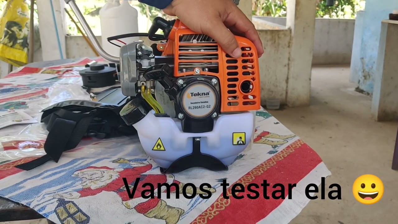 Roçadeira Tekna RL260AC2-G2 unboxing e primeiro uso.