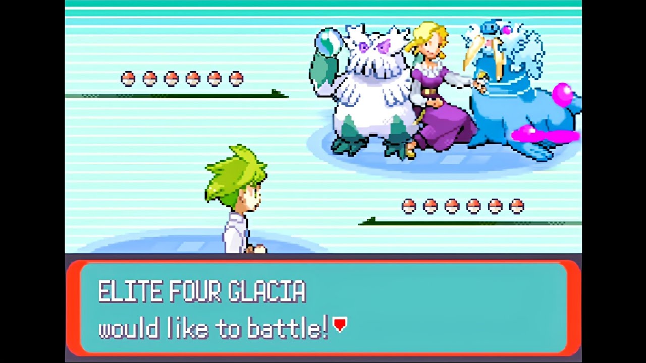 Pokemon Emerald: Wally's Quest - Elite Four Glacia, Hoenn League Match 3 (Singles, Hard Mode)