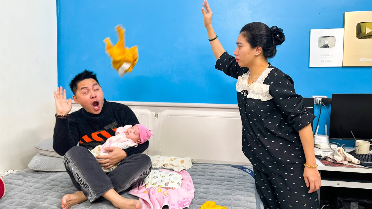Mom Lost Temper When Dad Accidentally Ruined baby Banh Bao’s Shirt