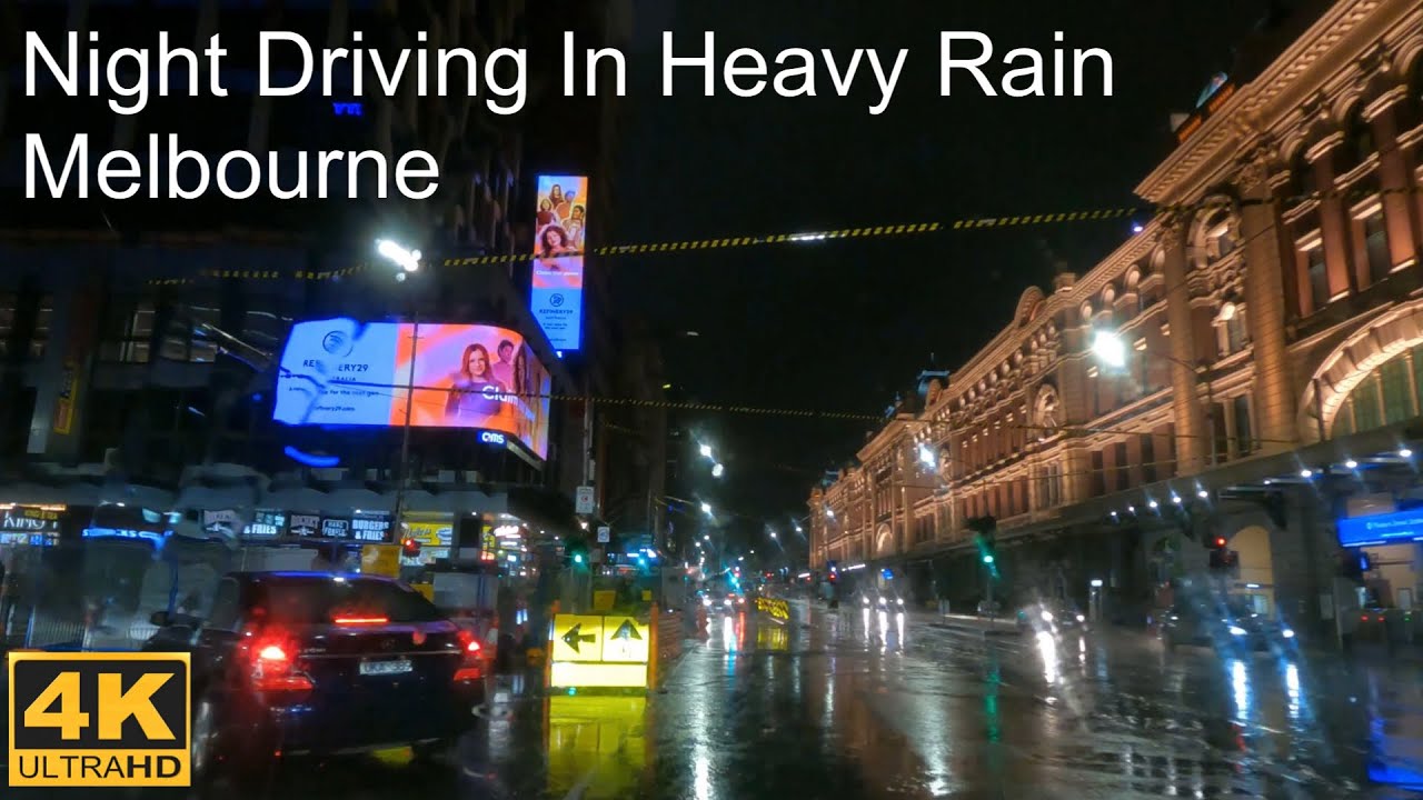 Night Driving In Heavy Rain | Melbourne Australia | 4K UHD
