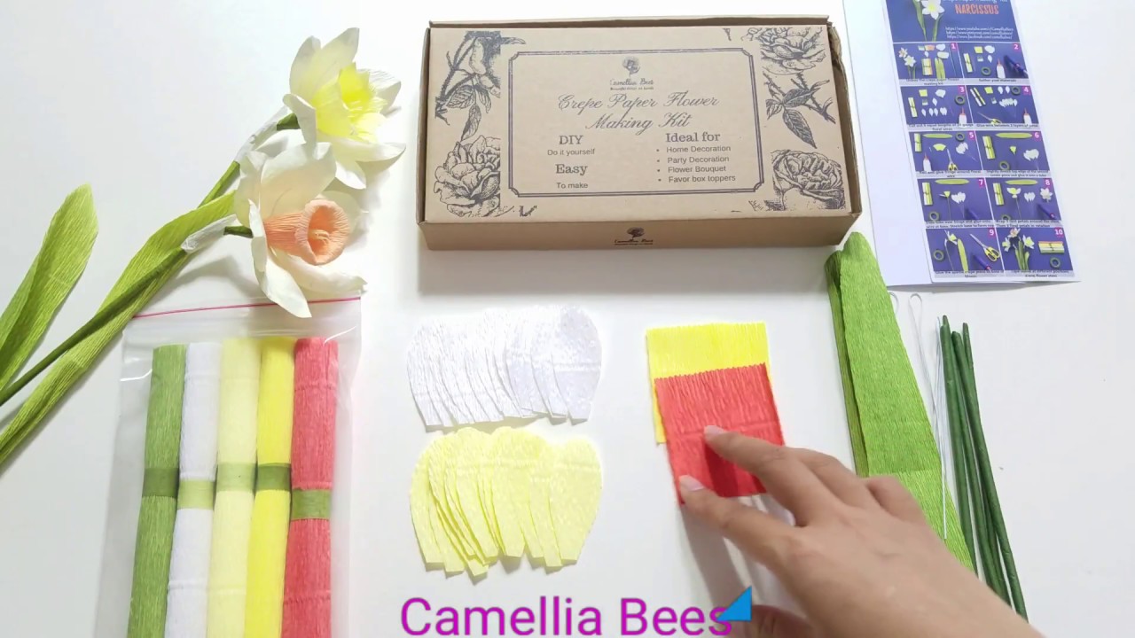Crepe paper flower kit - Unboxing the Narcissus paper flower kit
