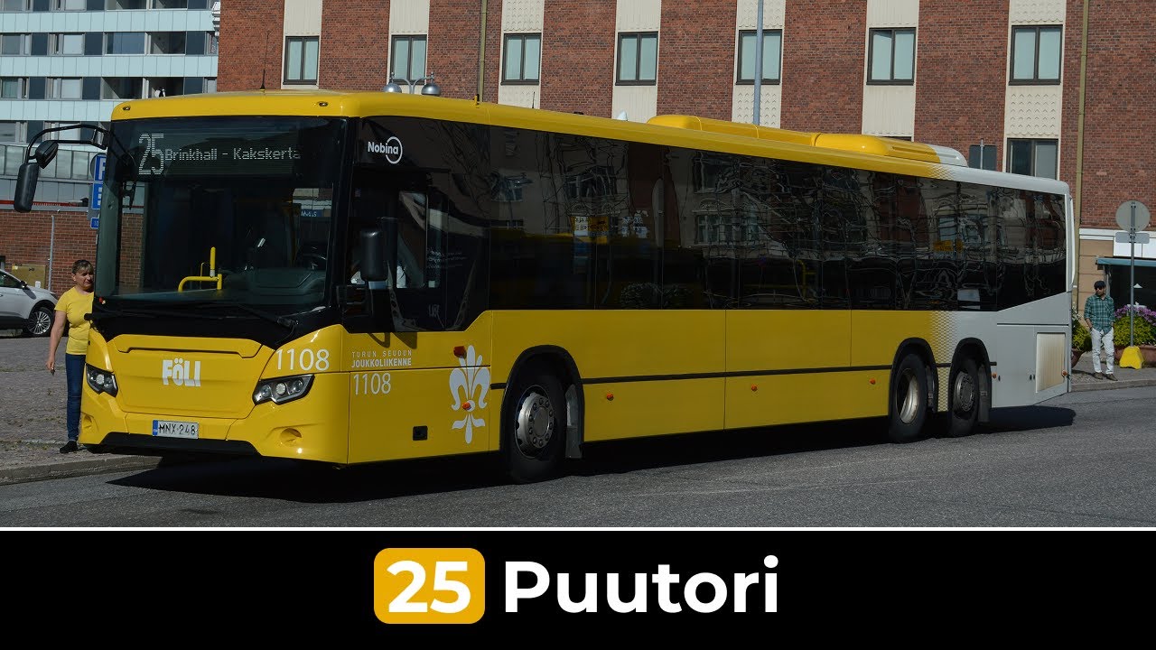 Turku Föli Linja 25: Kakskerta - Puutori (Nopeutettu) | Nobina 1326