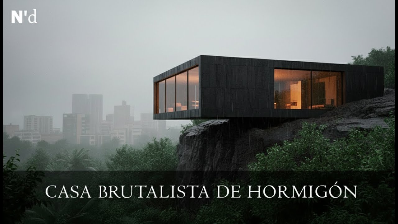 El Arte del Contraste: Una Casa Brutalista de Cemento Negro Redefine la Vida Moderna