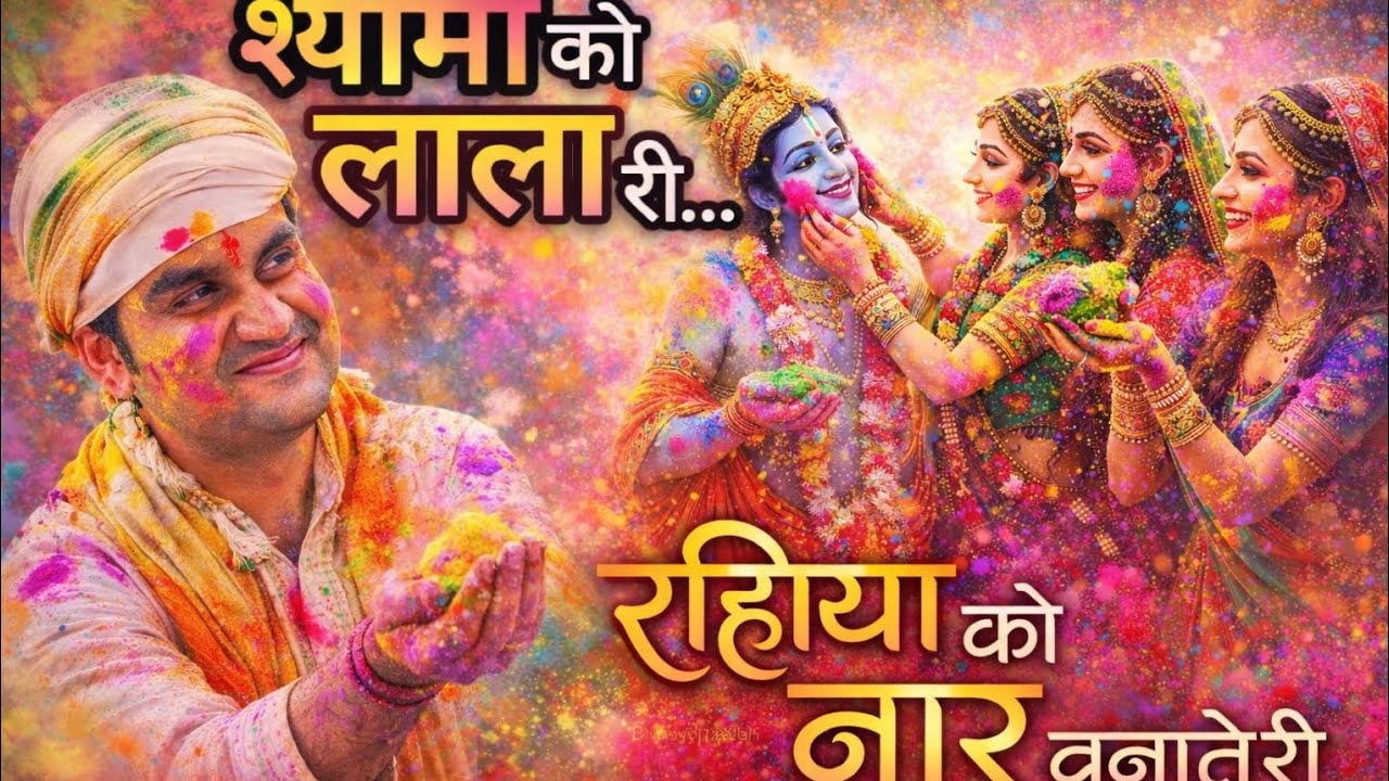 🙏🦚  श्याम को लाल री रसिया को नार बनातेरी 🙏🦚 राधा कृष्ण की होली 🙏🦚 इंद्रेश उपाध्याय जी 🙏🦚