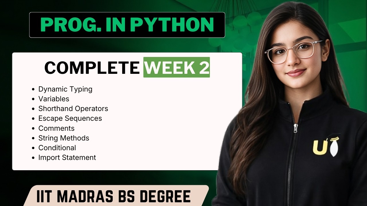 Programming in Python Week 2: Complete One Shot + Question Practice | IIT Madras BS Degree