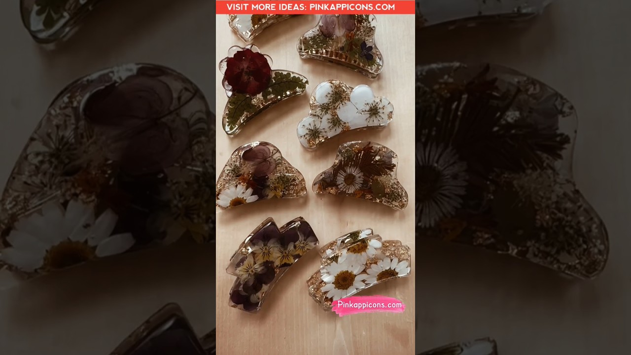 Custom Floral Claw Hair Clip #hairclip #floral #claw