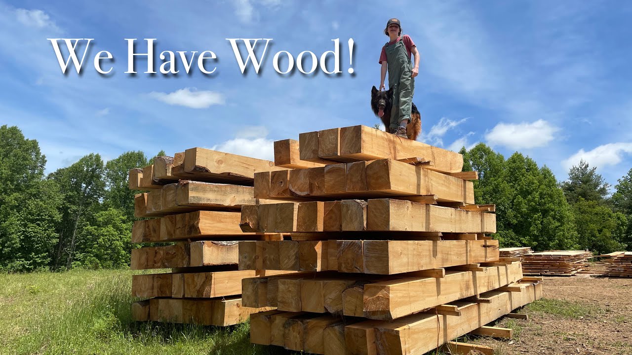 #11  WE'VE GOT WOOD! The sawmill did its job and we got busy stacking the lumber for drying.