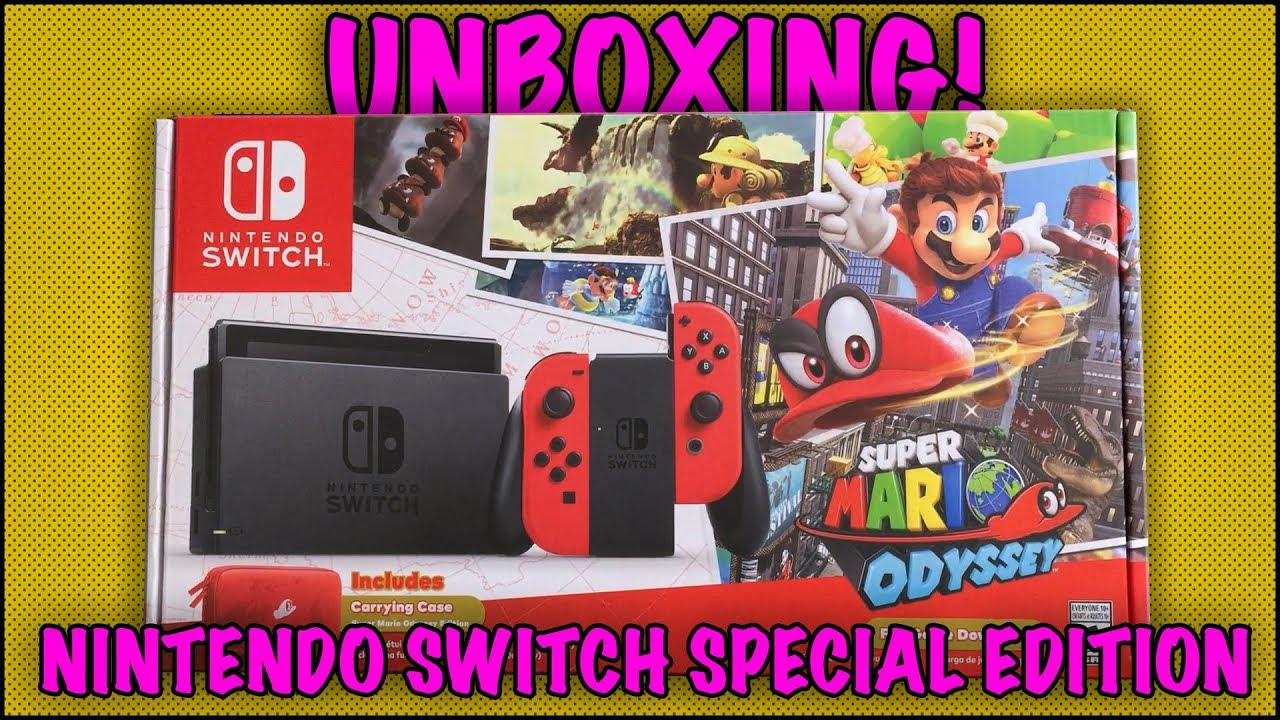 UNBOXING! Nintendo Switch Super Mario Odyssey Bundle 2017
