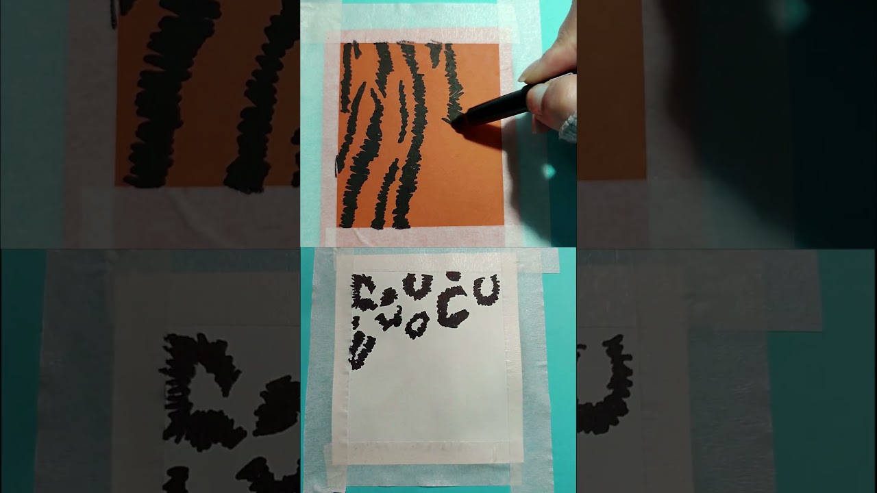 How to draw a TIGER Print texture and How to draw Leopard Print texture, DIY #diy #painting #artwork