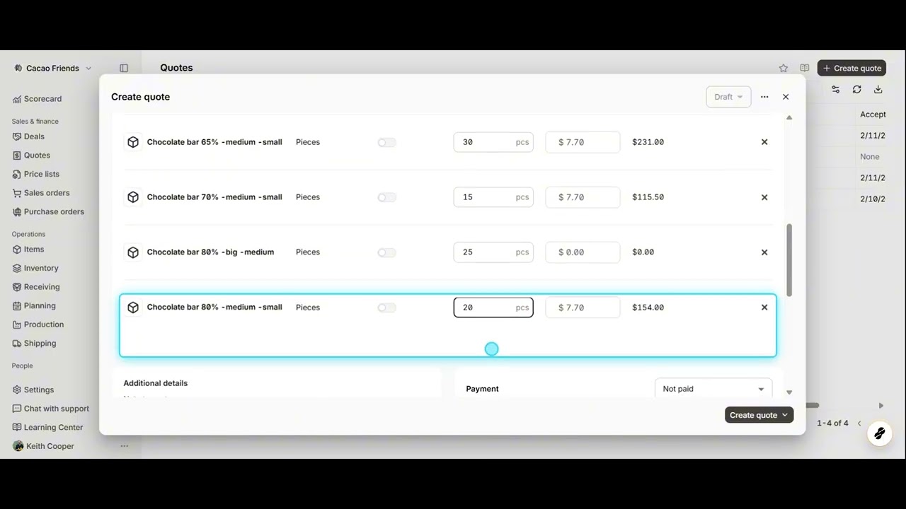 Creating a Quote and Converting it to a Sales Order 📊