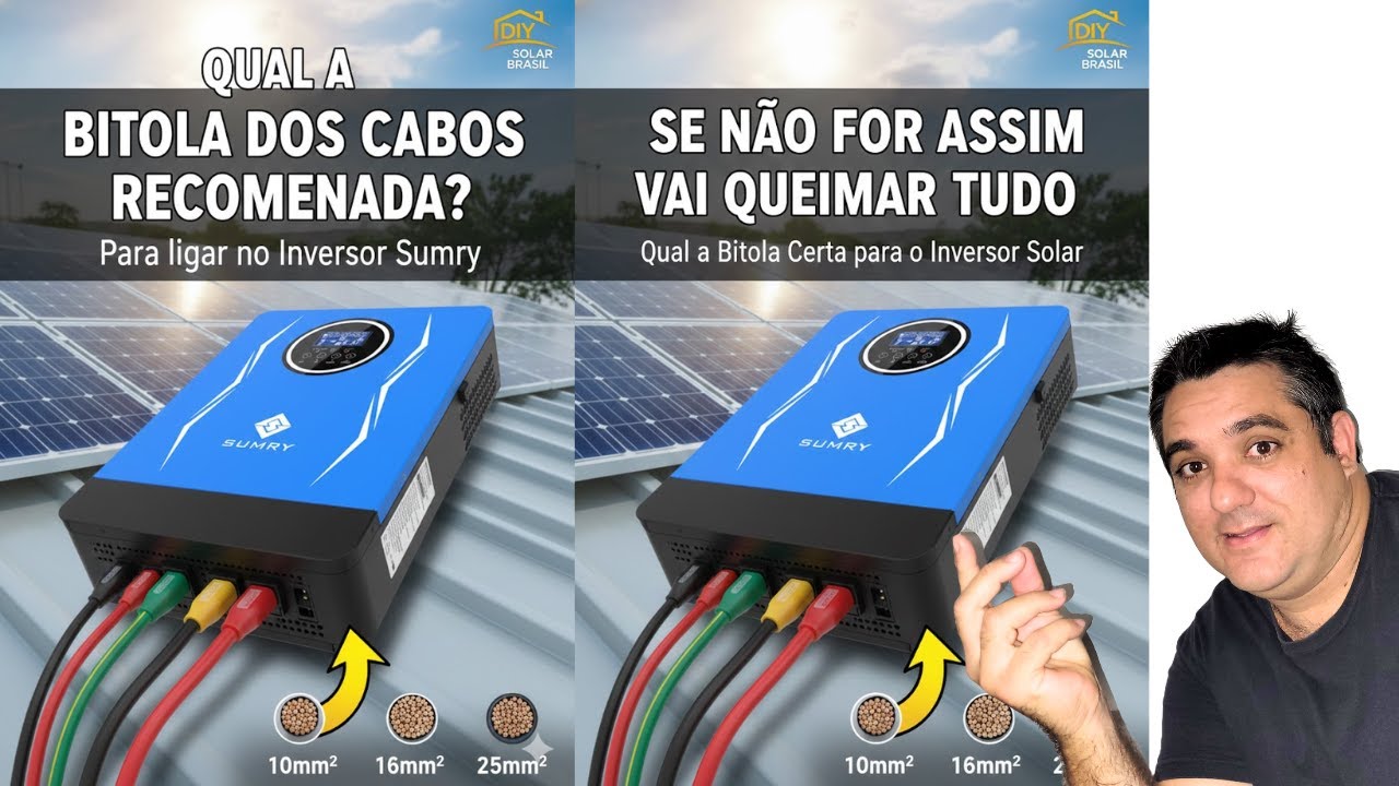 Cuidado! Não Use Cabos Finos no Inversor Sumry 3000W (Veja a Bitola Correta)