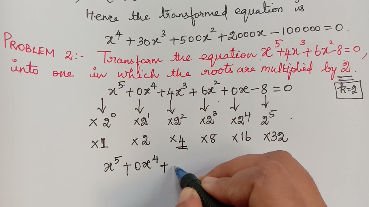 transformation of equations|theory of equations|algebra
