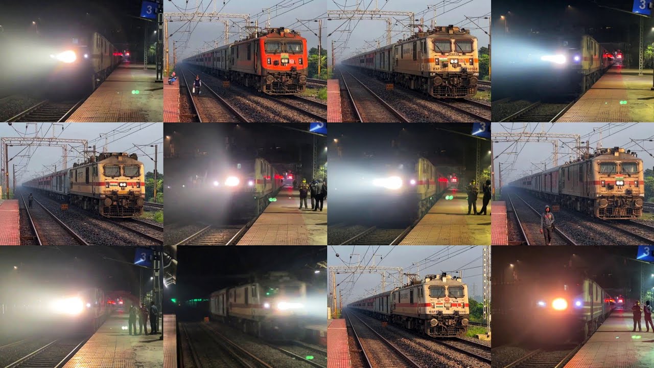 |[12 in 1]| Day & Night High Speed LHB Trains with WAP-5 & WAP-7 in Howrah - Barddhaman Chord Line.