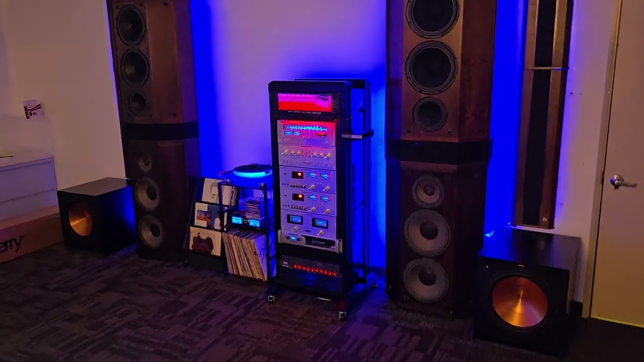 McIntosh XR19 + XRT20 Speakers and vintage stereo Marantz equipment stack