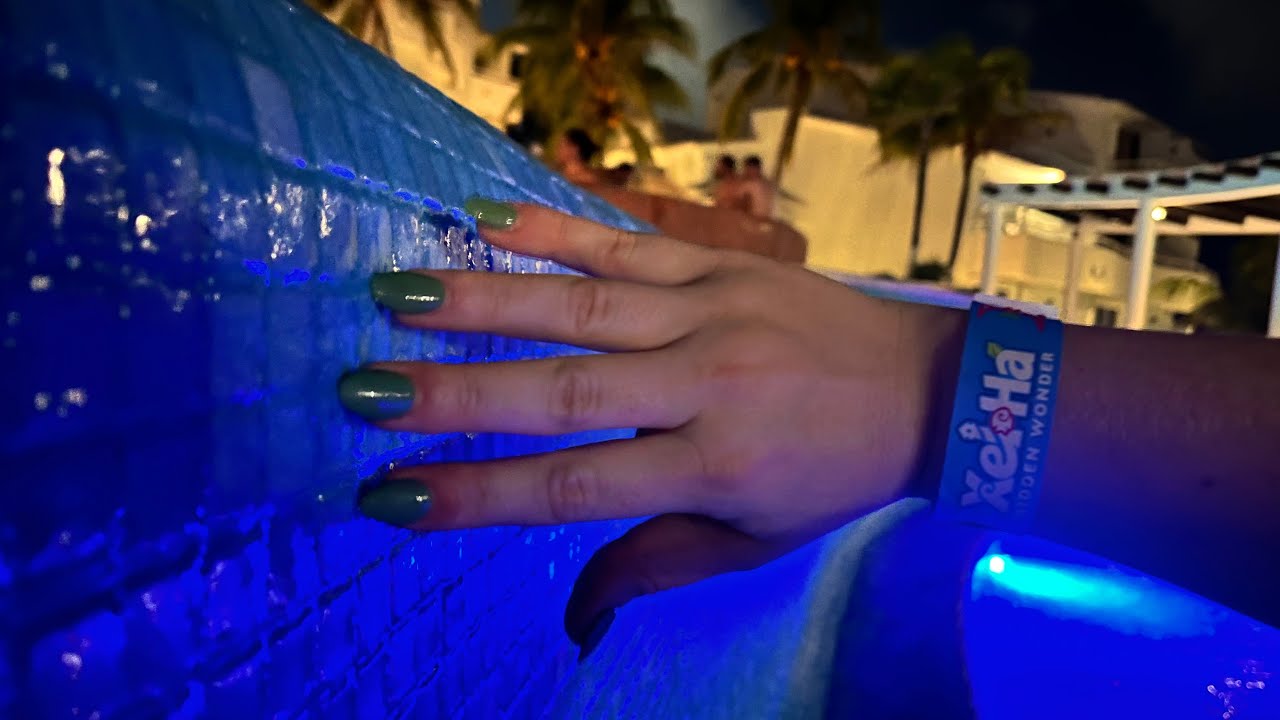 Wet Tiles - ASMR at the Pool at Night 💦