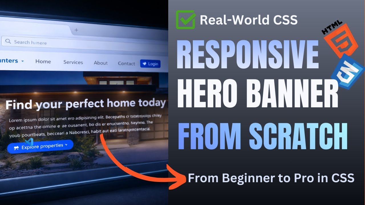 Build a Responsive Hero Section From Scratch | HTML & CSS (Step by Step)