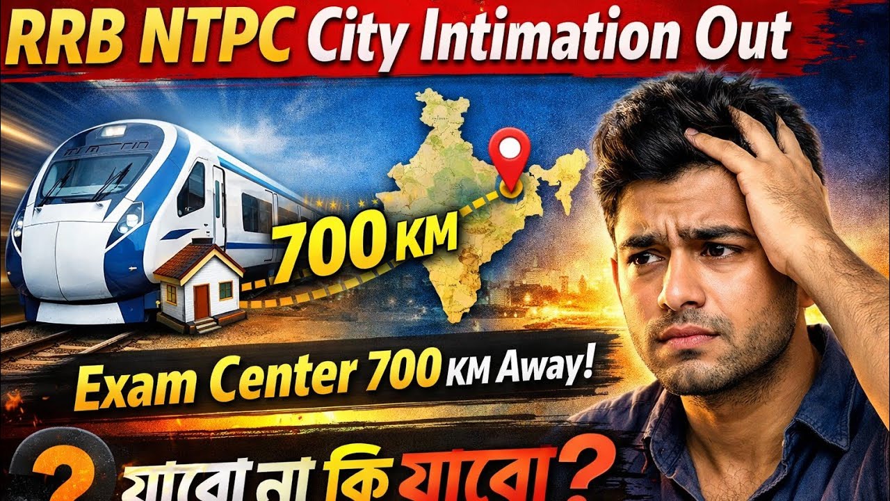 Railway NTPC City INTIMATION OUT । কোথায় পরীক্ষা পড়েছে আমার? 700 km দূর 😔। যাবো না যাবো না?