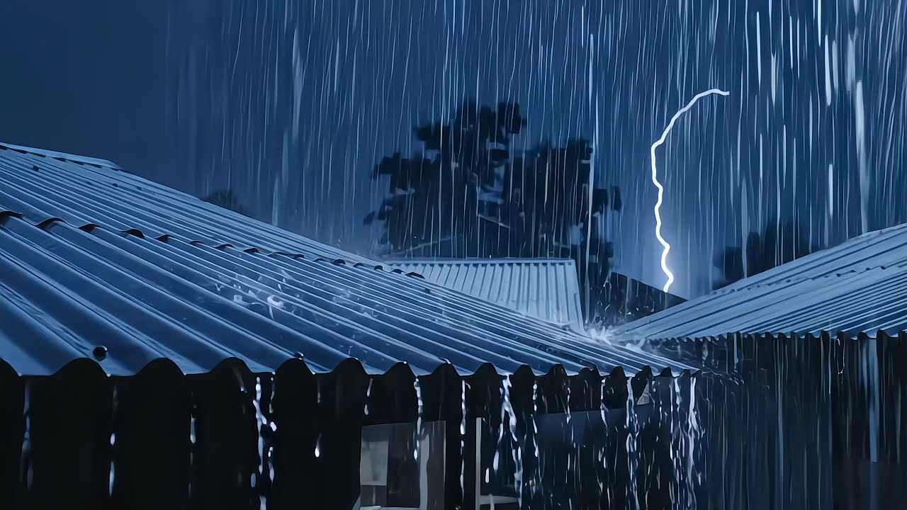 Peaceful Night Rain on Metal Roof 🌙 ASMR for Deep Relaxation