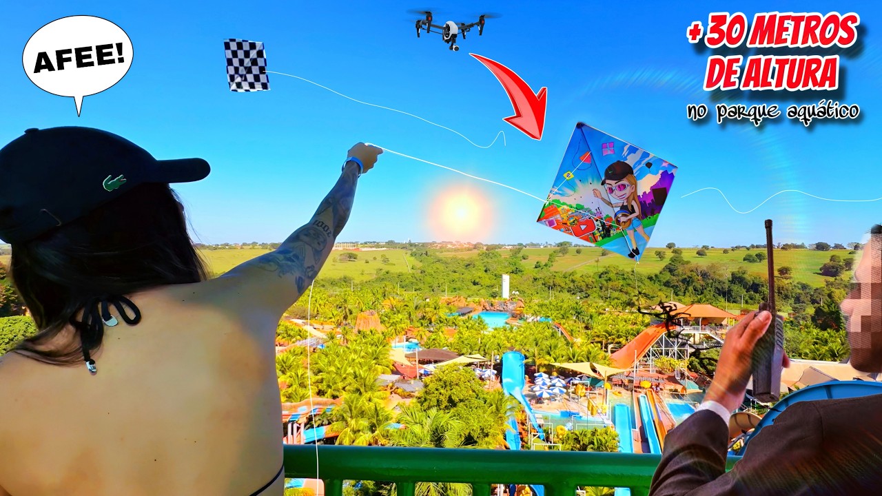 Fiz Minha Primeira Pipa Flechinha e Soltei do Brinquedo Mais Alto do Melhor Parque Aquático do Mundo