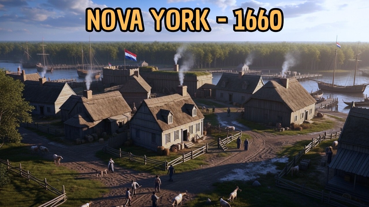 Como Era Nova York em 1660 | Reconstrução com IA de Nova Amsterdã (Documentário)