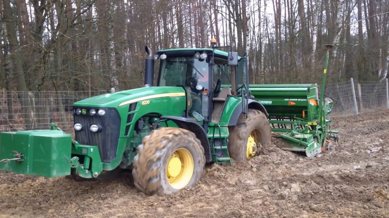 John Deere 2264 / 8230 / 7810 / 6910 stuck in mud | Harvest | Ploughing | Seeding | GOPRO