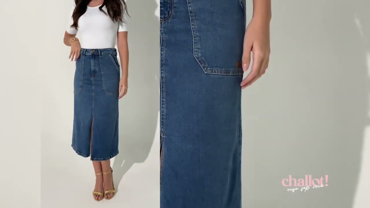 Saia jeans secretaria by challot jeans