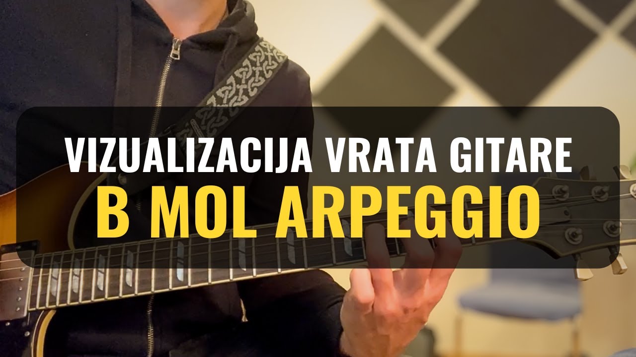 Vizualizacija vrata gitare - mol skala i arpeggia u različitim oktavama