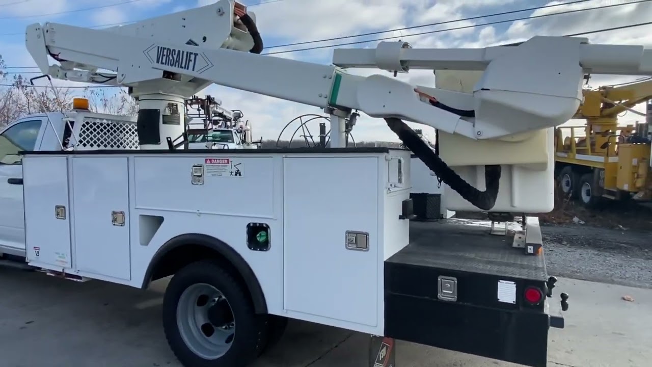 2012 Ram 5500 Versalift VST-40SI 45&rsquo; reach Bucket Truck with Material Handler - For Sale